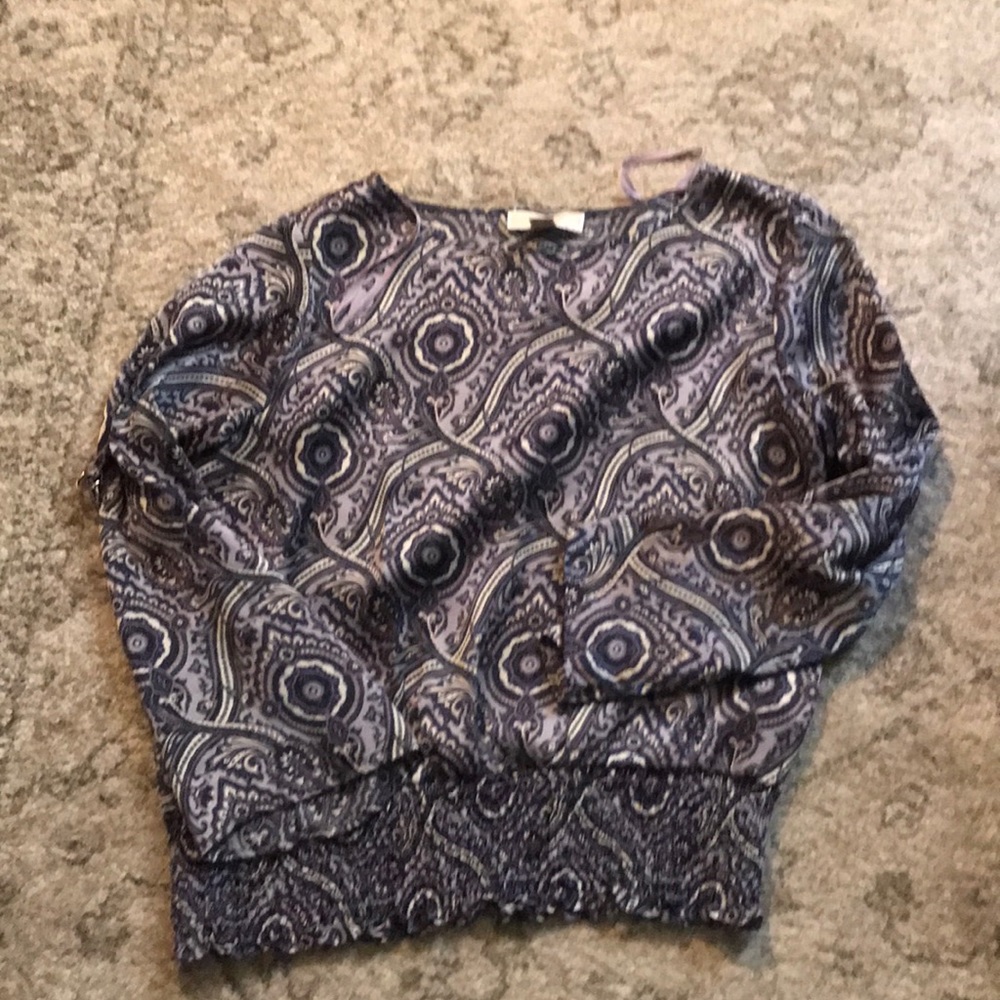 Michael Kors paisley purple and gray top